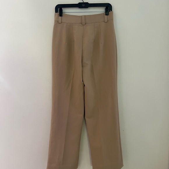 Zara woman’s blogger favorite tan camel wide leg dress trousers pants - Picture 8 of 10